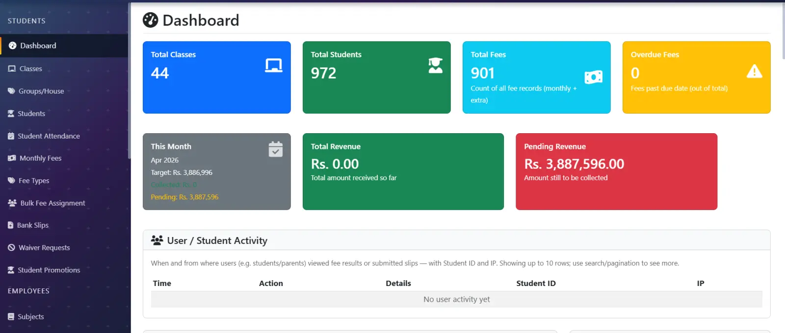 School ERP Management System with fee collection, payroll, attendance and student management software in Pakistan